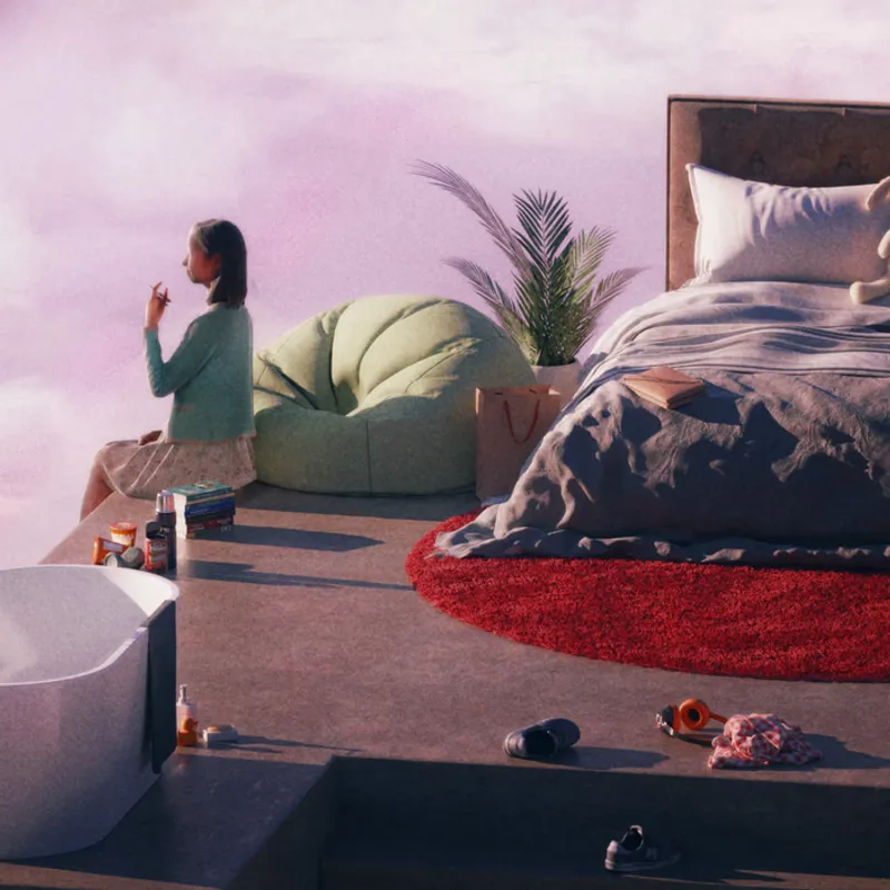 What I imagine being high alone would be (Zoomed)